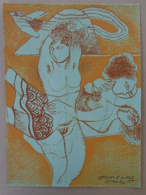 Corneille - TWEE NAAKTE VROUWEN / KLEURLITHO / 38x28cm / SIG / 1985 kopen? Bied vanaf 120!