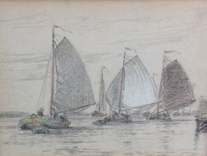 Niet of onleesbaar gesigneerd - C159 - Bottertjes vol in zeil kopen? Bied vanaf 1!