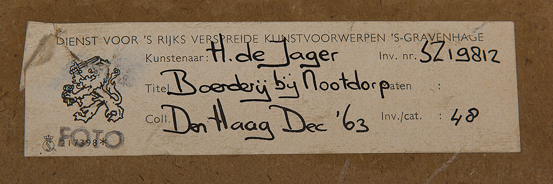 Harry de Jager - Boerderij de Nootdorp - Gouache en inkt op karton -BKR Den Ha kopen? Bied vanaf 10!