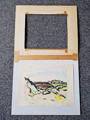 Jan Wiegers - fraaie kleuren lithografie - duinlandschap (Terschelling?) - handgesigneerd kopen? Bied vanaf 54!