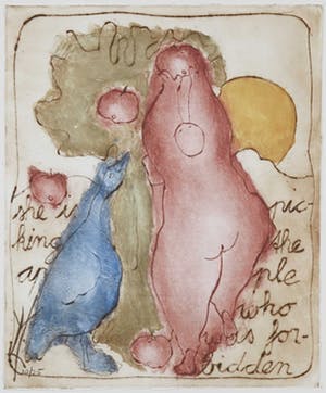 Ludy van Huffel - Handgekleurde ets, Zonder titel - Ingelijst kopen? Bied vanaf 20!