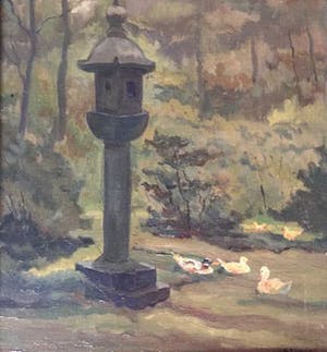 Leo Stracke - Eenden in het bos - Olieverf op doek kopen? Bied vanaf 40!