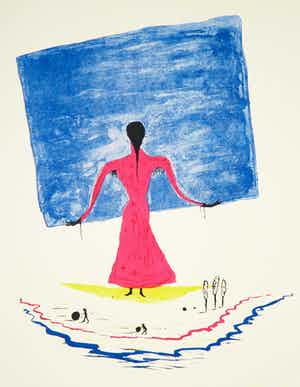 Henk Visch - Litho, Zonder titel verkocht voor € 60!