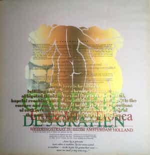 Simon Vinkenoog - Kleurenlitho - Openingsspeech De 3 Gratiën. verkocht voor € 1!