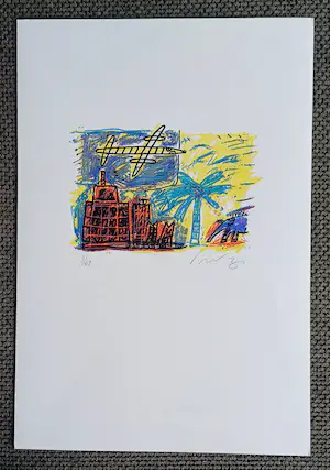 Dodog Soeseno - Zeefdruk: City - 1990 kopen? Bied vanaf 45!