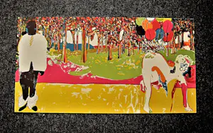 Gijs Assmann - Grote zeefdruk - Kleine oplage (30ex) - "feestelijke ontmoeting" potloodgesigd kopen? Bied vanaf 48!