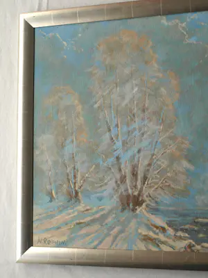 Naum Z. Repkine - Olieverf op canvas , Sneeuwlandschap – Lijst, 78½ x 108½ cm. kopen? Bied vanaf 100!