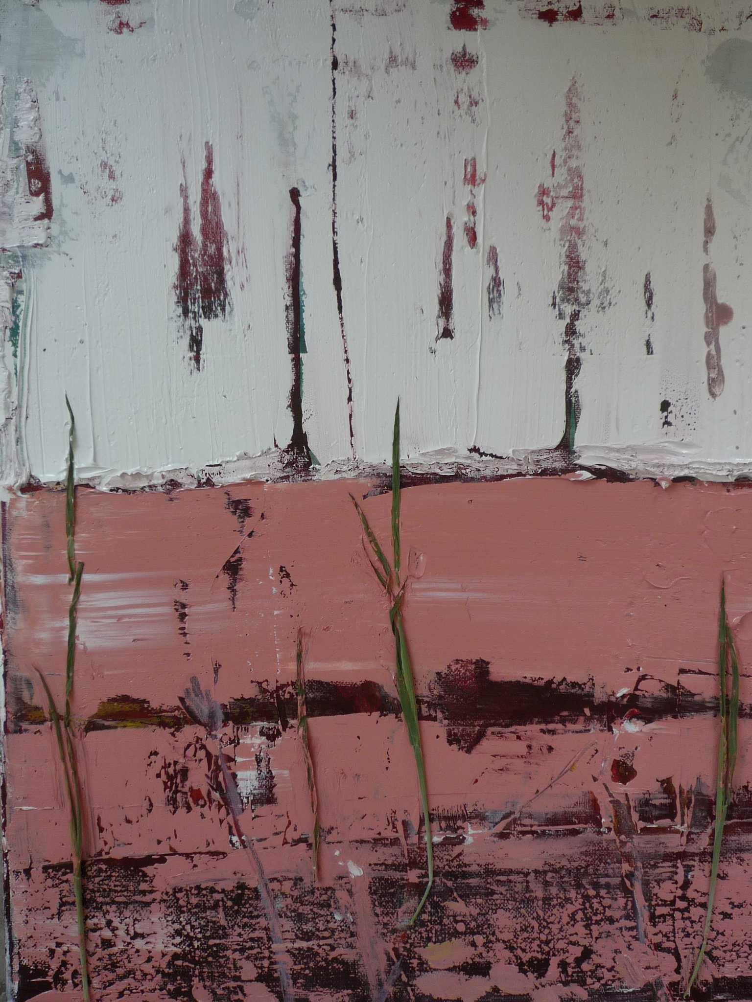 Irene van den Bos - Abstract in pink and white kopen? Bied vanaf 50!