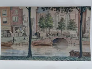 Simon van der Schans - 3 Stadsgezichten. (1881) kopen? Bied vanaf 75!