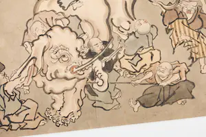 Hanabusa Itchō - (naar) Japanse inkttekening, Blinde monniken onderzoeken een olifant kopen? Bied vanaf 1!