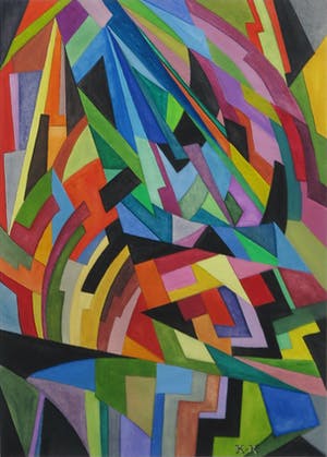 Hannah (Jeanne) Kosnick-Kloss - Gouache, Vroege Abstracte compositie kopen? Bied vanaf 1000!