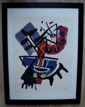Jac Gijzen - Litho: Abstracte compositie kopen? Bied vanaf 55!