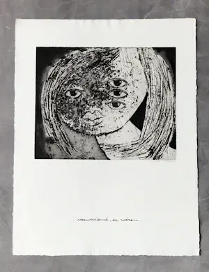Ans Wortel - Grote monochrome ETS "verwaaiend, er wézen…," handgesigneerd / oplage 100 kopen? Bied vanaf 38!