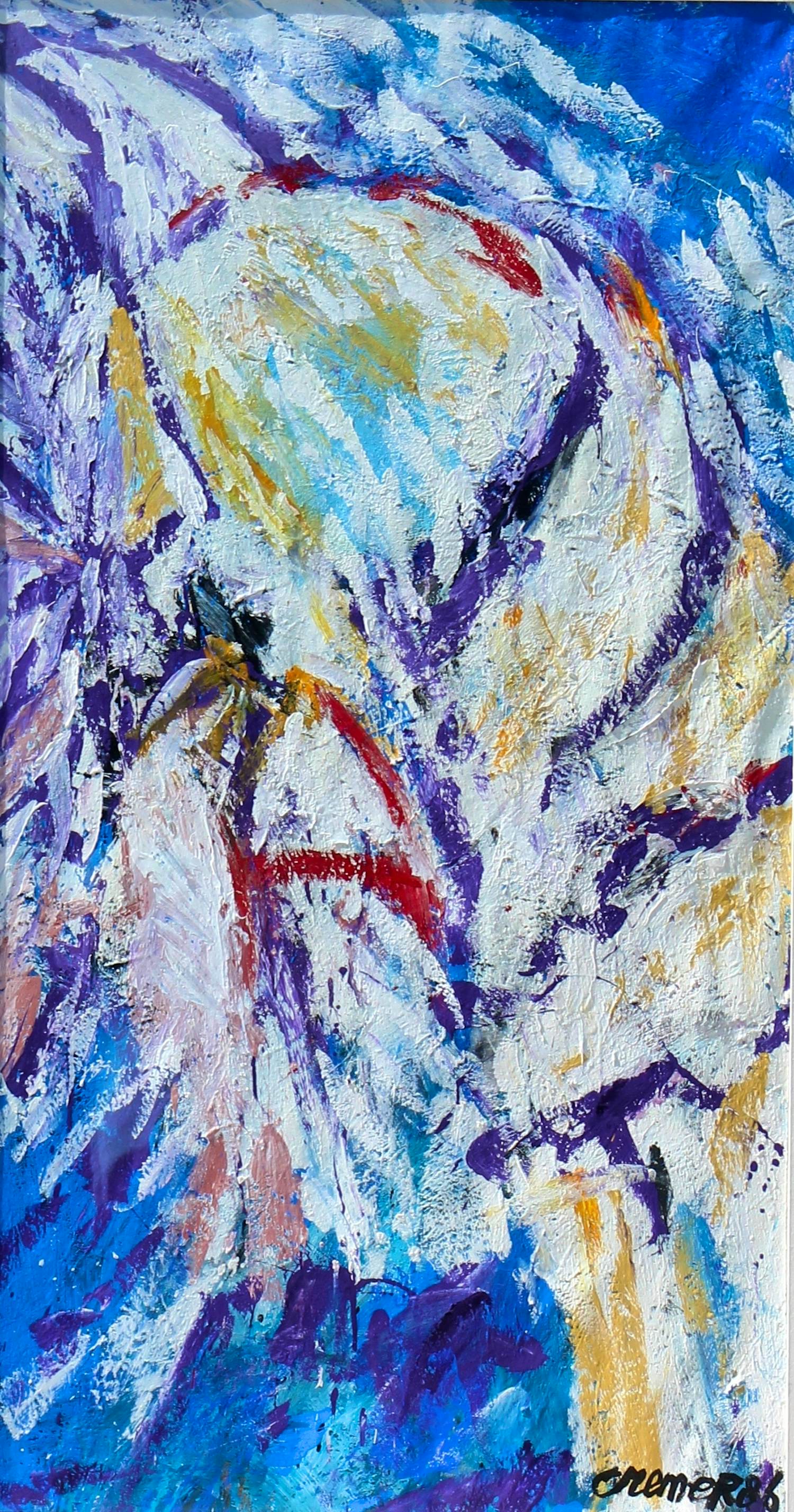 Jan Cremer - Ingelijste olieverf: azende adelaar - 1986(groot werk!) kopen? Bied vanaf 2995!