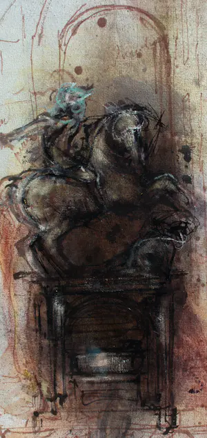 Gerti Bierenbroodspot - Ingelijste gemengde techniek: Capella Brancusi XXIV (nette lijst!) kopen? Bied vanaf 495!