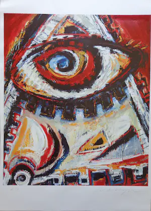 Henk Vierveijzer - ABSTRACTIE / KLEURZEEFDRUK / 70x50cm / SIG kopen? Bied vanaf 25!