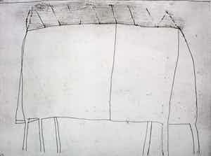 Klaas Gubbels - grote ets: tafel - 2005 verkocht voor € 275!