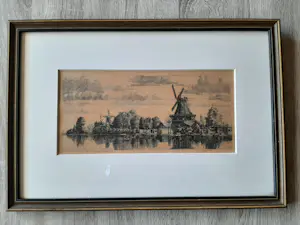Jaap Lindeijer - Ets, Rotterdam, Molen a/d Kralingscheplas. kopen? Bied vanaf 35!