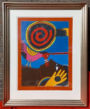 Corneille - Soleil cou coupé, zeefdruk (mooi ingelijst, groot) kopen? Bied vanaf 395!