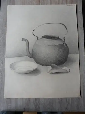 Jan Bernard Meinen - Potlood tekening, Theepot. kopen? Bied vanaf 40!