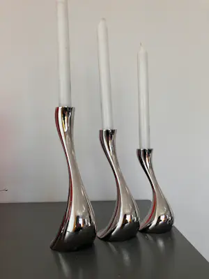 Georg Jensen - Kandelaars Cobra 3x kopen? Bied vanaf 135!