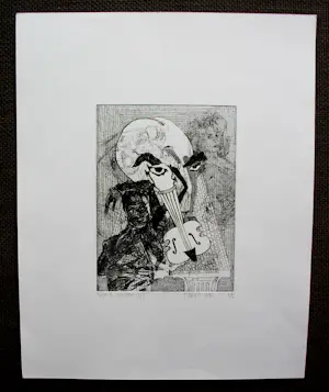 Pieter Drift - 2 etsen: sex & violins - 1990 kopen? Bied vanaf 20!