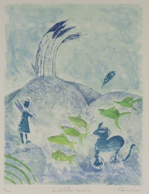 Katrien Caymax - Ets en aquatint, Luchtbellen zaaien - Ingelijst kopen? Bied vanaf 35!