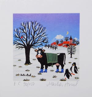 Volker Ritters - e.a: zes handgesigneerde zeefdrukken: Alchemist, Uitzicht, Landschap, Koe I-III kopen? Bied vanaf 15!