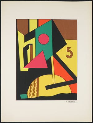 Lajos Kassak - Zeefdruk, Constructivistische voorstelling kopen? Bied vanaf 100!