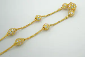 78 -  Hoog gehalte - 22 karaat geel gouden choker met bolletjes kopen? Bied vanaf 760!