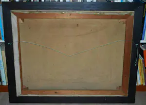 Jacques van Mourik - Binnenplaats met paarden - groot olieverfschilderij kopen? Bied vanaf 295!