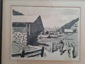 Fred Stauffer - Bauer in einer Berglandschaft in der Sonne kopen? Bied vanaf 40!