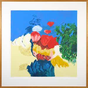 Henk van Vessem - Zeefdruk, Zonder titel - Ingelijst verkocht voor € 50!