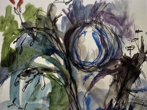 Niet of onleesbaar gesigneerd - interessante jaren 60 gesigneerde Aquarel "Almunecan" kopen? Bied vanaf 10!