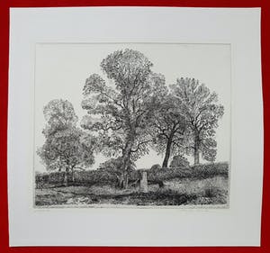 Charles Donker - Waterput bij hoge bomen, ets kopen? Bied vanaf 350!
