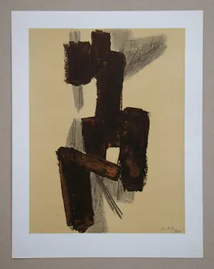 Pierre Soulages - Peinture sur papier - Lithografie - 1962 - Gesigneerd en gedateerd kopen? Bied vanaf 240!