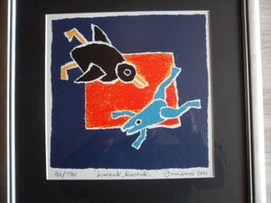 Hans Innemee - Zeefdruk. Titel. "Kwaak, kwaak". kopen? Bied vanaf 50!