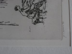 Ingeborg Oderwald - exposeerde in Berlijn en Los Angeles - Ets - "Pianist" - kleine oplage kopen? Bied vanaf 10!