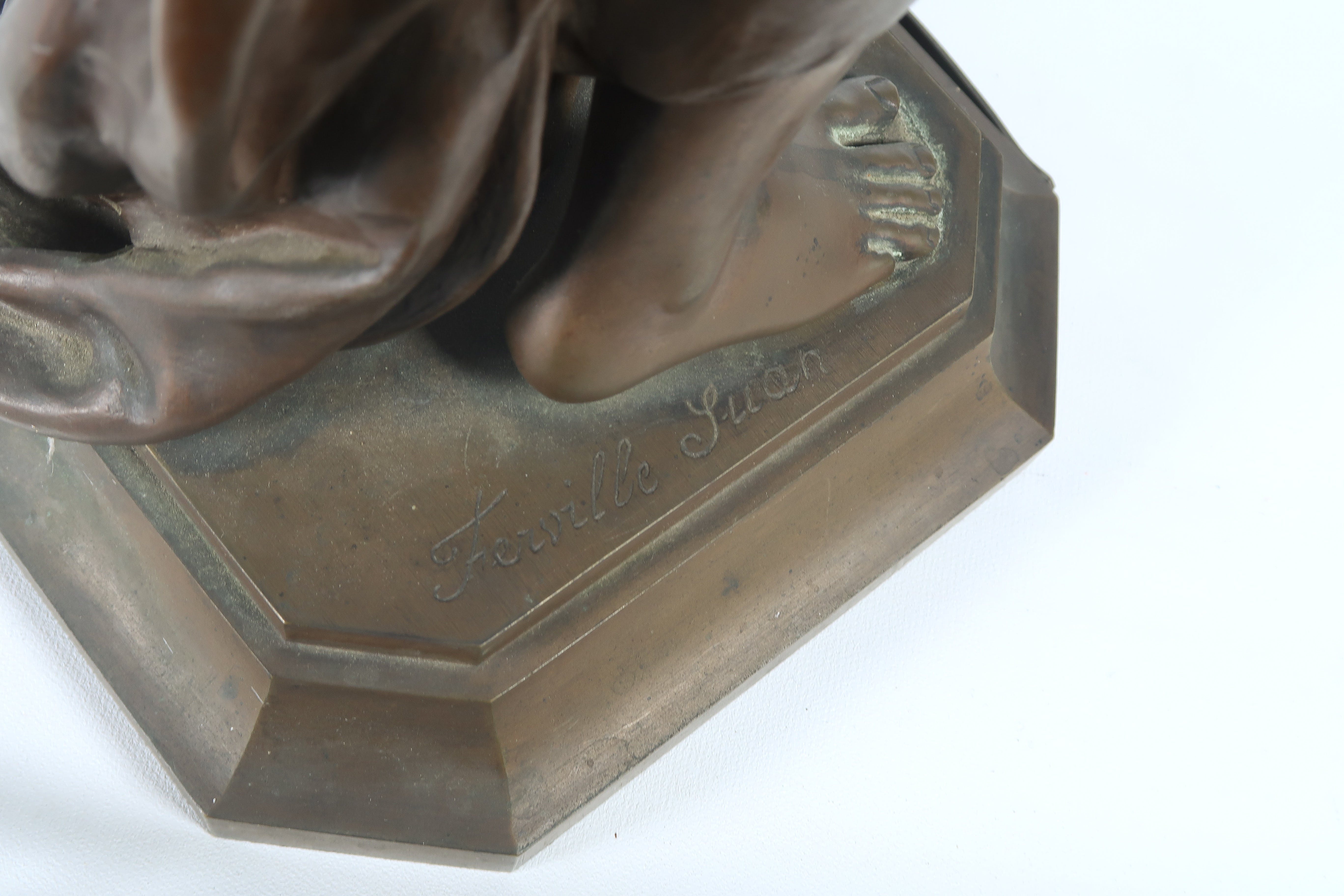 Charles Georges Ferville Suan - Bronzen beeld, Moeder met kind (Groot) kopen? Bied vanaf 350!