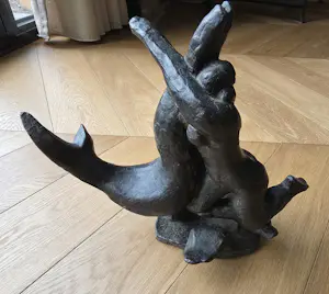 Nic Jonk - Groen gepatineerd bronzen beeld - Zee - 1976 - 1/1 (origineel) - 30 x 28 x 15 cm kopen? Bied vanaf 1150!