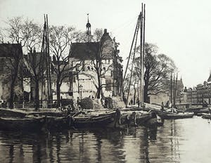 Willem Witsen - Binnenkant met afbraak, aquatint ets (groot) kopen? Bied vanaf 395!