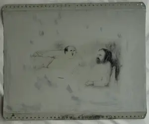 Metten Koornstra - Originele drukplaat , “Café-gesprek” - 1966 kopen? Bied vanaf 1!