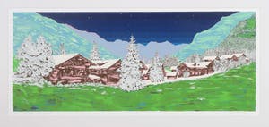 Hjalmar Riemersma - Zeefdruk, Sterrendorp - Ingelijst (Groot) kopen? Bied vanaf 10!