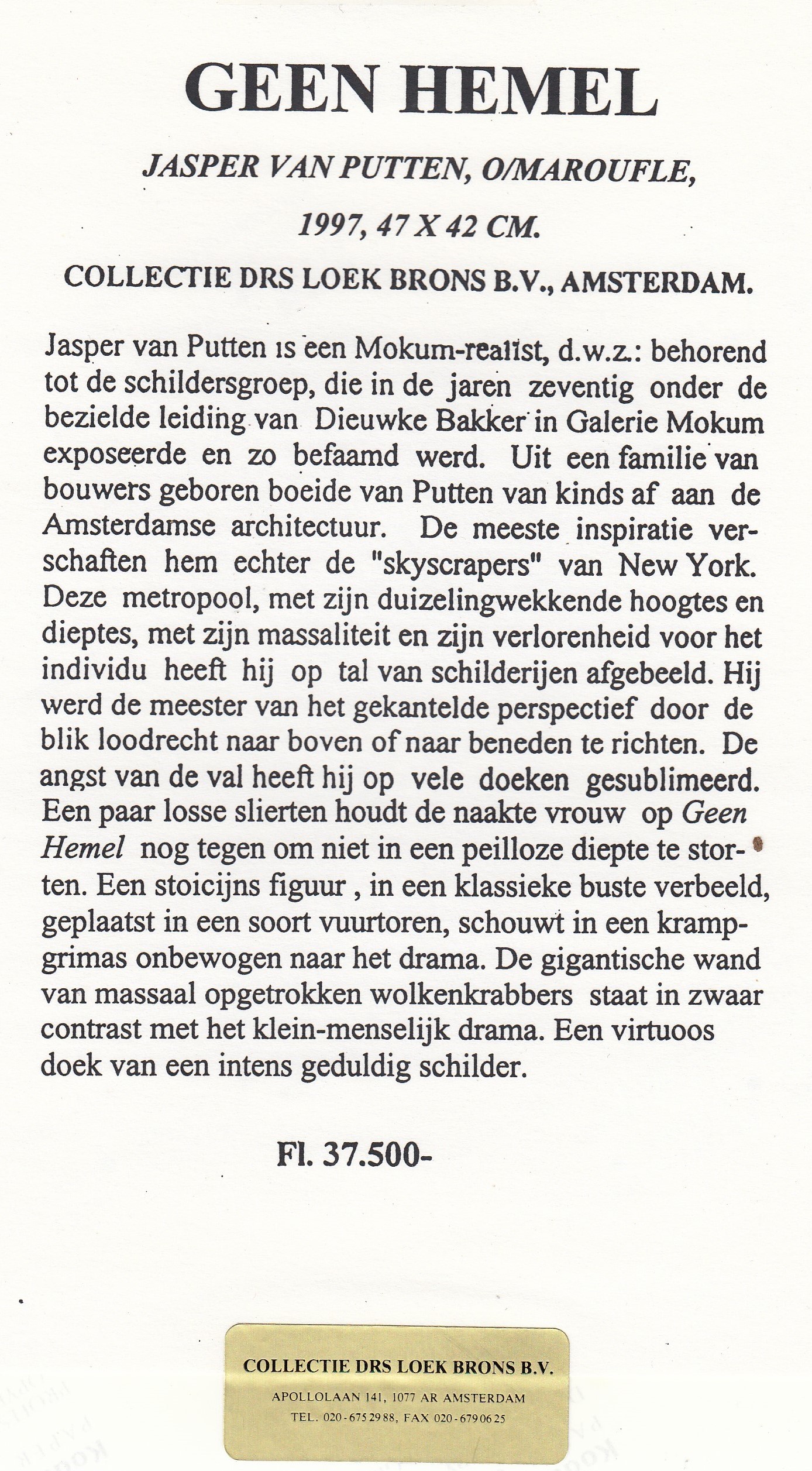 Jasper van Putten - 2 x promotiefoto verzameling Loek Brons  kopen? Bied vanaf 1!