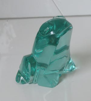 Exbor Sklo - Art deco facet geslepen presse papier ven een groene kikker kopen? Bied vanaf 35!