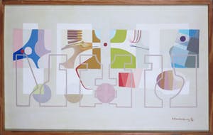 Bob van Walderveen - Olieverf op doek, Compositie 2/3/4 - Ingelijst kopen? Bied vanaf 1!