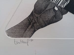 Dick ten Haaf - Groeten uit Holland II - Provo - driehoeks ets / aquatint kopen? Bied vanaf 10!