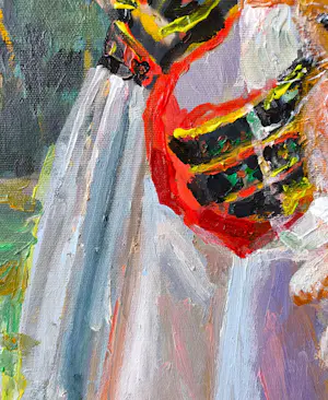 Vladimir Goussev - Portret van een meisje met een kitten kopen? Bied vanaf 400!