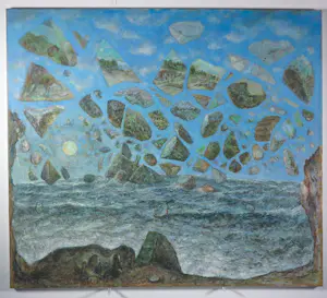 Aldrik Sluis - Olieverf op doek, Metafysisch landschap kopen? Bied vanaf 120!