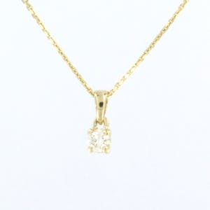 14k gouden collier met hanger bezet met briljant geslepen diamant tot. 0,11ct kopen? Bied vanaf 1!
